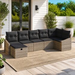 Specifications for the Grey Poly Rattan 7pc Sofa Set