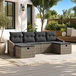 6-Piece Modular Outdoor Sofa Set - Specifications Included