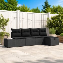 Specifications of 5 pcs Black Modular Garden Sofa Set