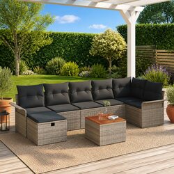 Specifications of 8 Piece Outdoor Modular Sofa Set in Grey