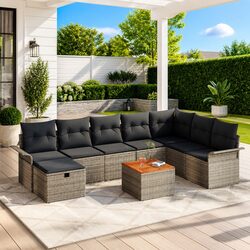 Detailed Specifications for 9 Piece Garden Sofa Set