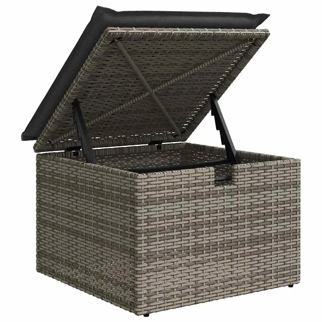 Garden Sofa Set 7 Piece Grey Poly Rattan Outdoor Furniture for Garden Patio and Poolside