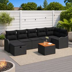 Specifications of the 8 Piece Black Outdoor Sofa Set