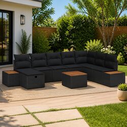 Garden Sofa Set - 9-Piece Modular Outdoor Seating