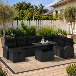 Specifications of Black Modular Garden Sofa Set - 9 Pieces