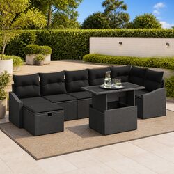 Detailed Specifications of 8-Piece Modular Garden Sofa Set