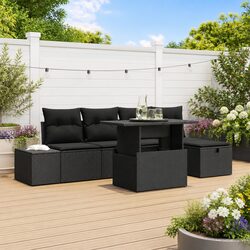 Specifications of 6-Piece Outdoor Sofa Set in Black