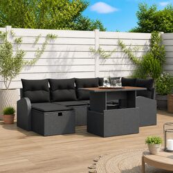 7 Piece Black Poly Rattan Garden Sofa Set Specifications