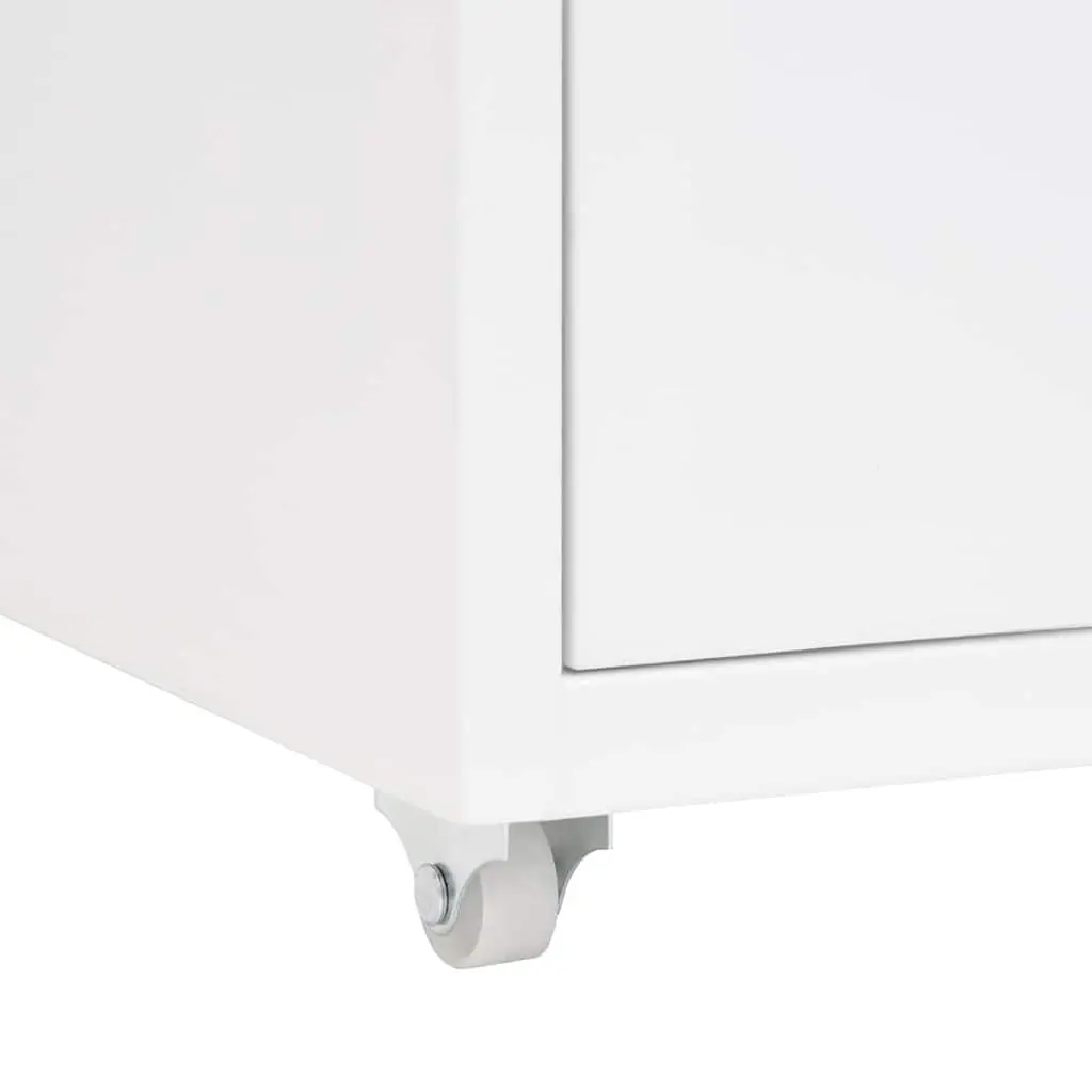 Mobile Filing Cabinet Office Storage 5 Drawer White