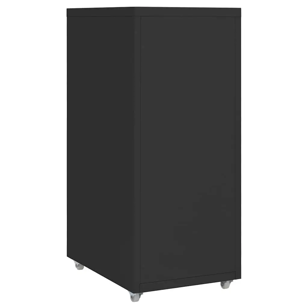 Mobile Filing Cabinet Office Organizer 5 Drawer Black Metal 28 x 41 x 69 cm