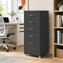 Specifications of Mobile 5 Drawer Filing Cabinet on Wheels