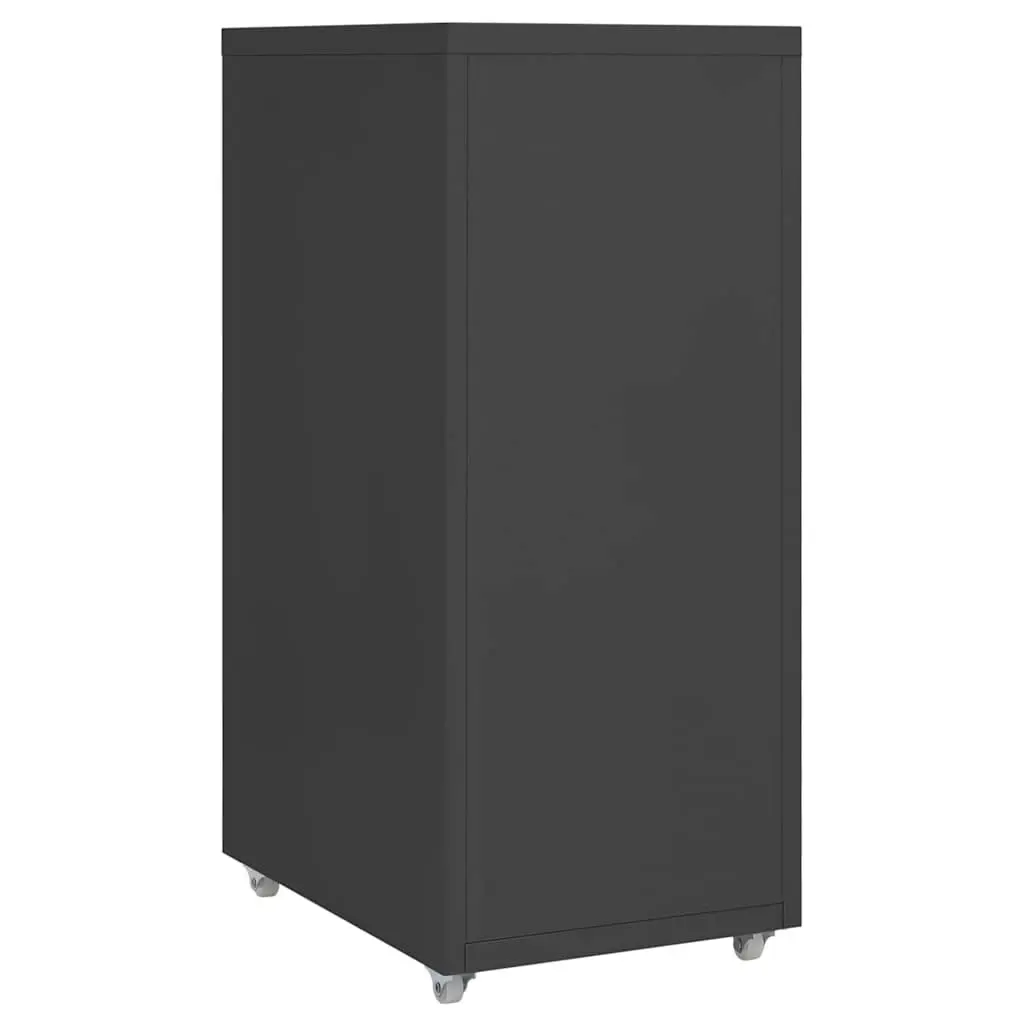 Mobile Filing Cabinet Office 6 Drawer Metal Storage With Wheels Anthracite