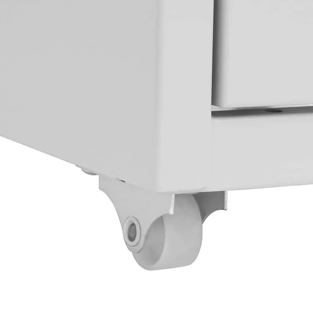 8 Drawer Metal Mobile Filing Cabinet Office Storage Grey with Wheels