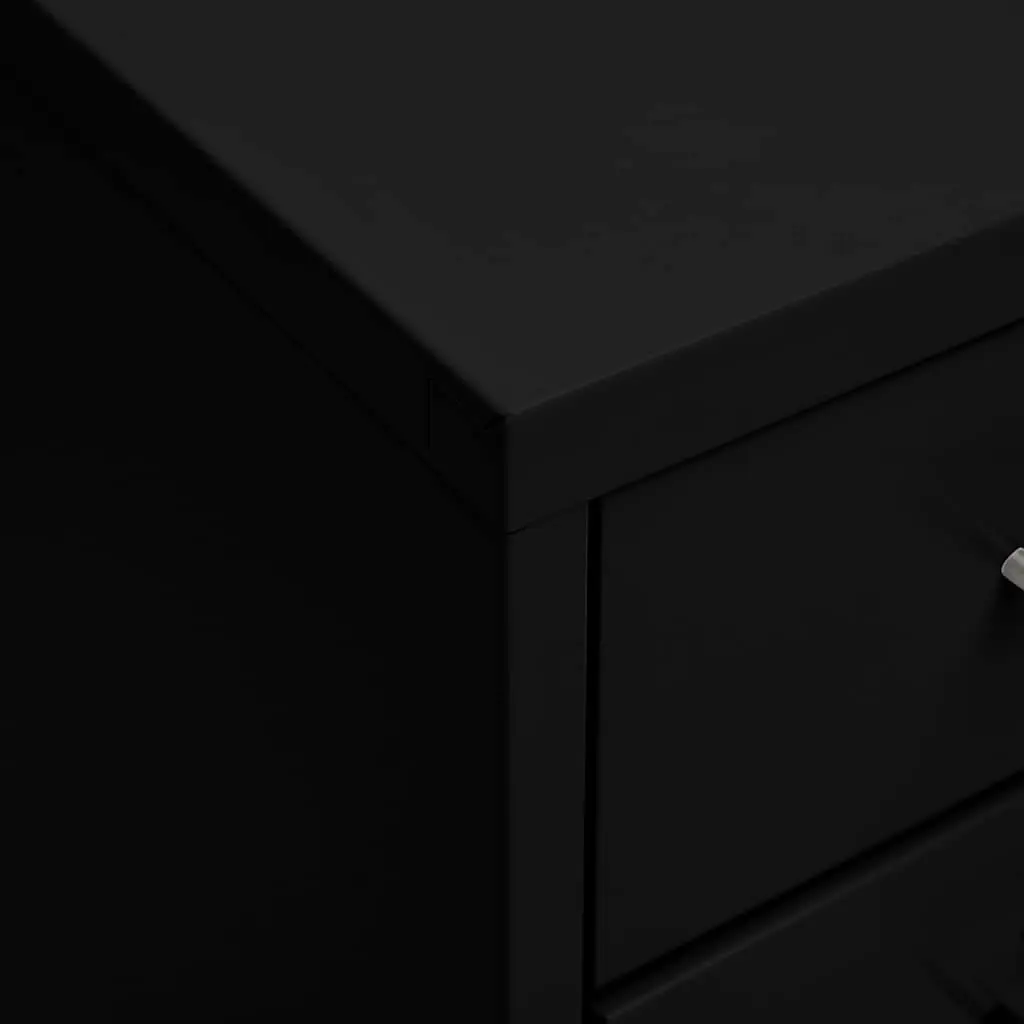 Mobile File Cabinet Office Storage 8 Drawer Metal with Wheels Black 28x41x109cm