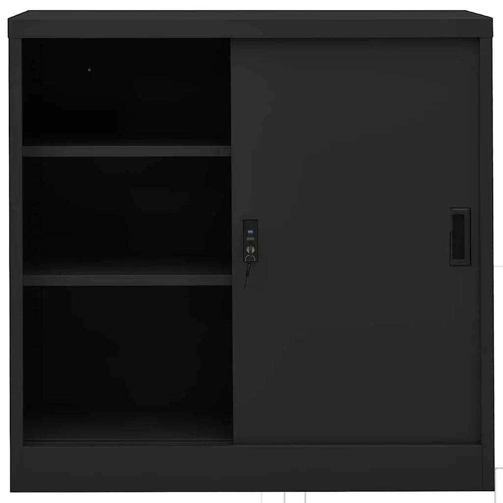 Anthracite Office Storage Cabinet with Lock