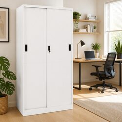 Office Storage Cabinet - 90W x 40D x 180H cm Steel Design