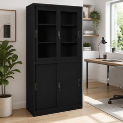 Specifications of Black Steel Office Filing Cabinet 90x40x180cm