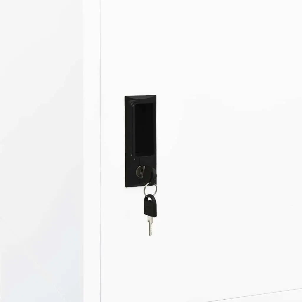 Steel Wardrobe Cabinet for Home Storage 80 x 50 x 180 cm White with 2 Shelves and Locks