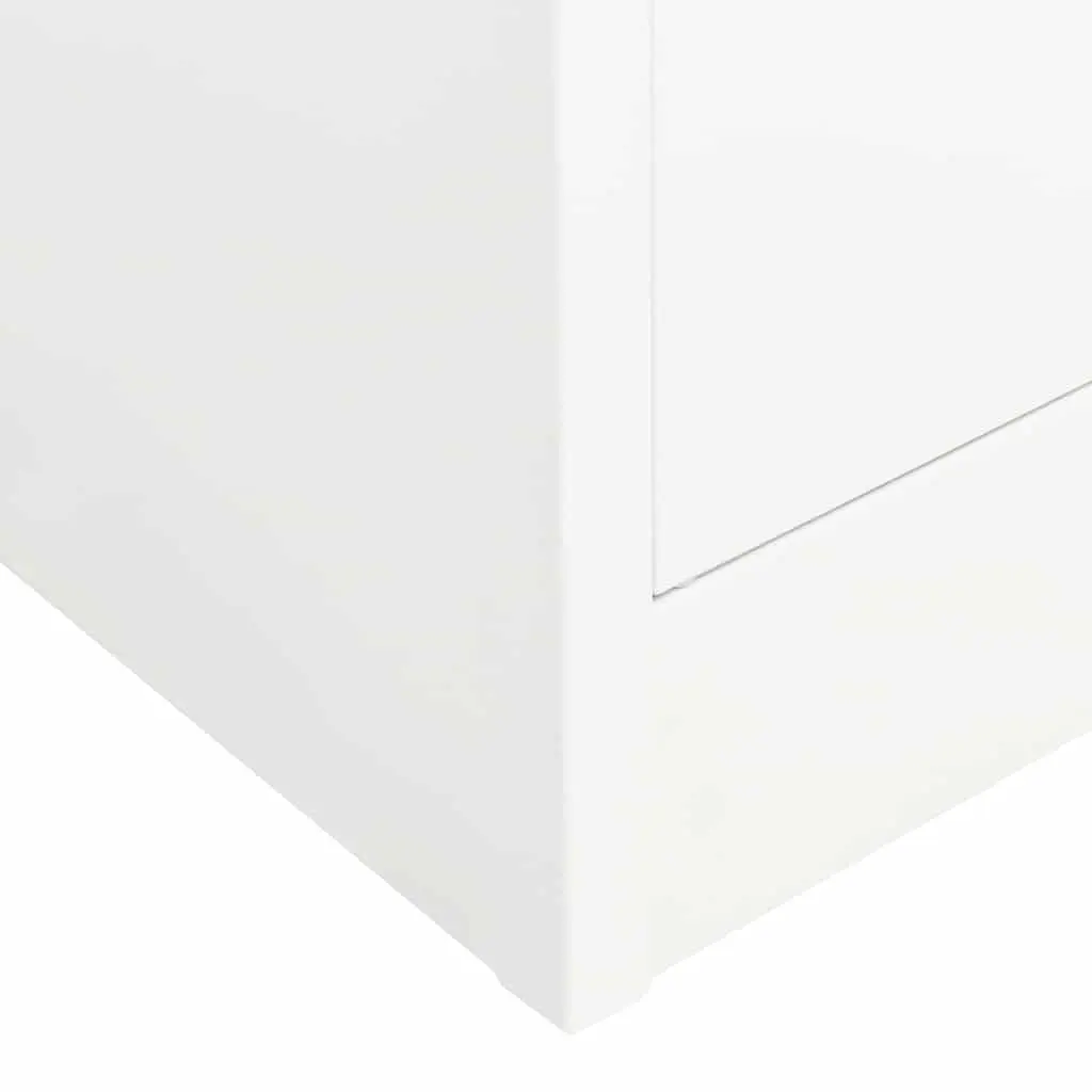 Steel Wardrobe Cabinet for Home Storage 80 x 50 x 180 cm White with 2 Shelves and Locks