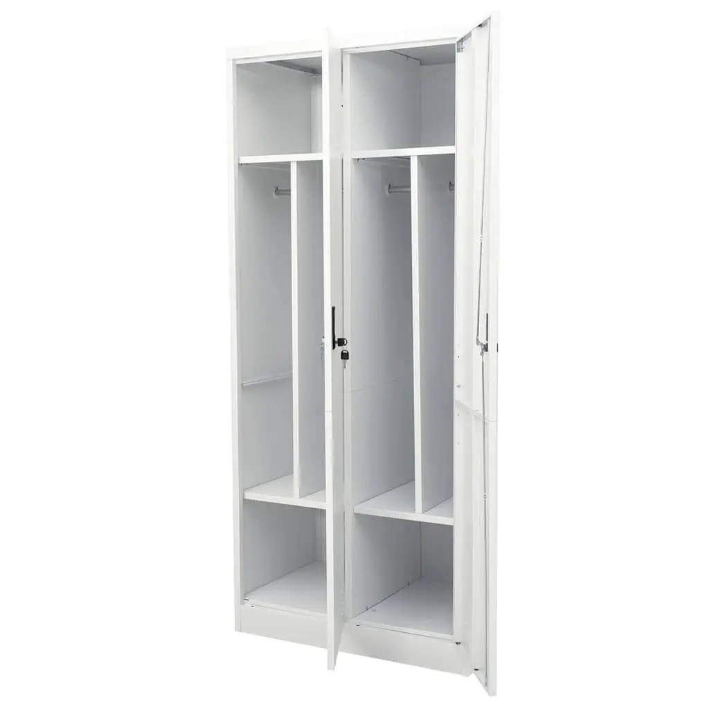 Steel Wardrobe Cabinet Grey Storage Cupboard for Clothing Organizer Large 80 x 50 x 180 cm