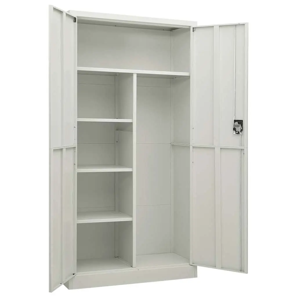 Steel Locker Cabinet Grey 4 Shelf Storage Organiser Home 90W x 40D x 180H cm