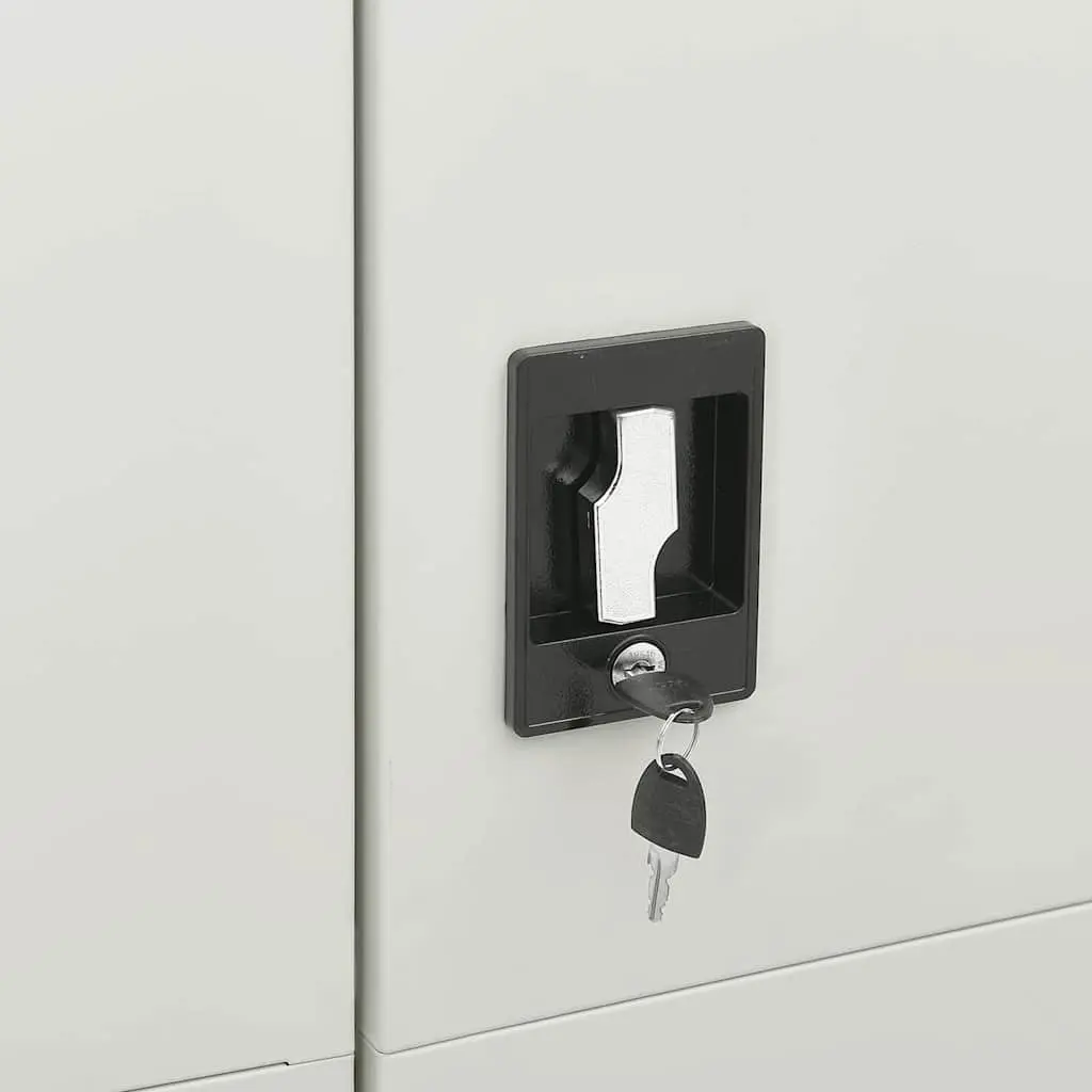 Steel Locker Cabinet Grey 4 Shelf Storage Organiser Home 90W x 40D x 180H cm