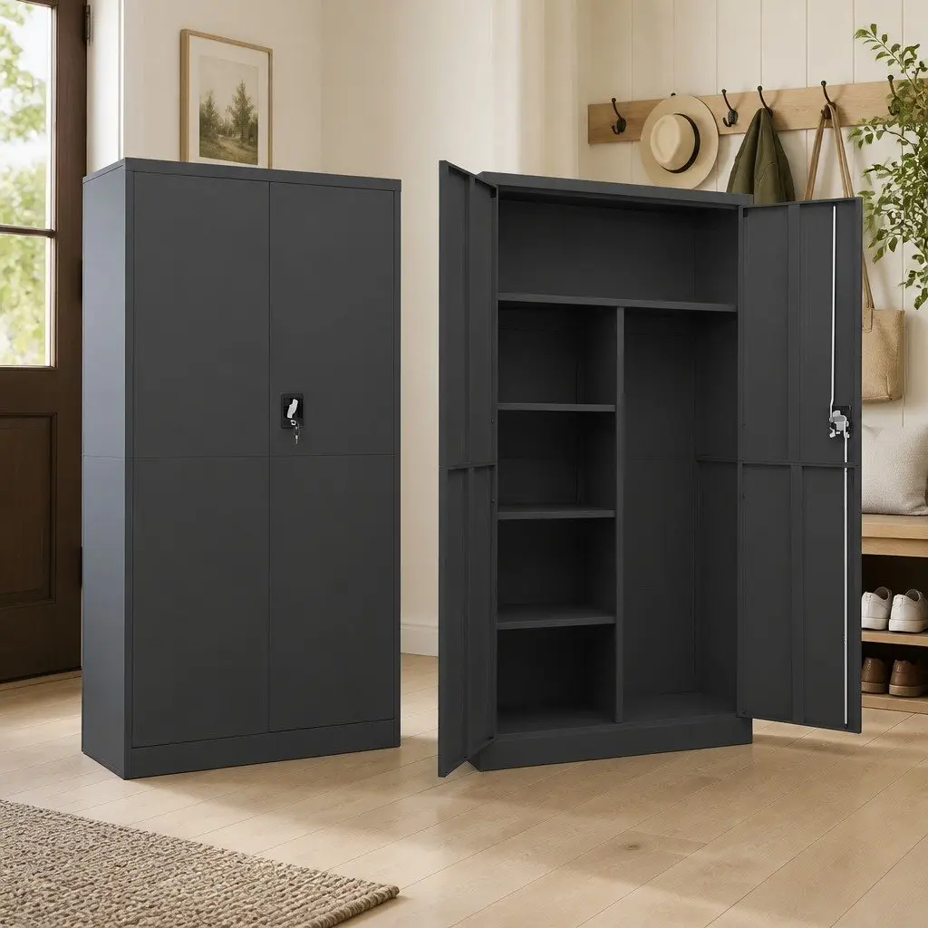 Steel Locker Cabinet 90x40x180cm with 4 Shelves