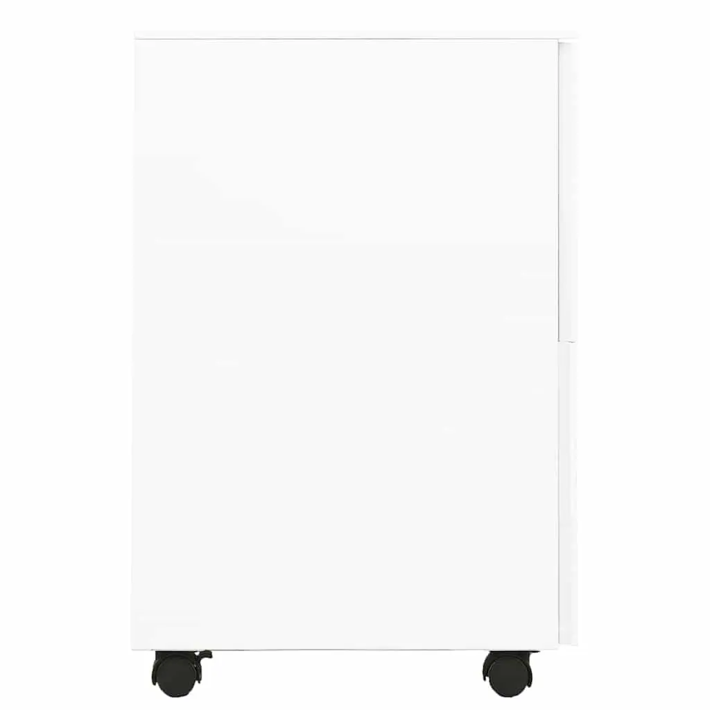 Mobile File Cabinet Office Storage White Steel 2 Drawer