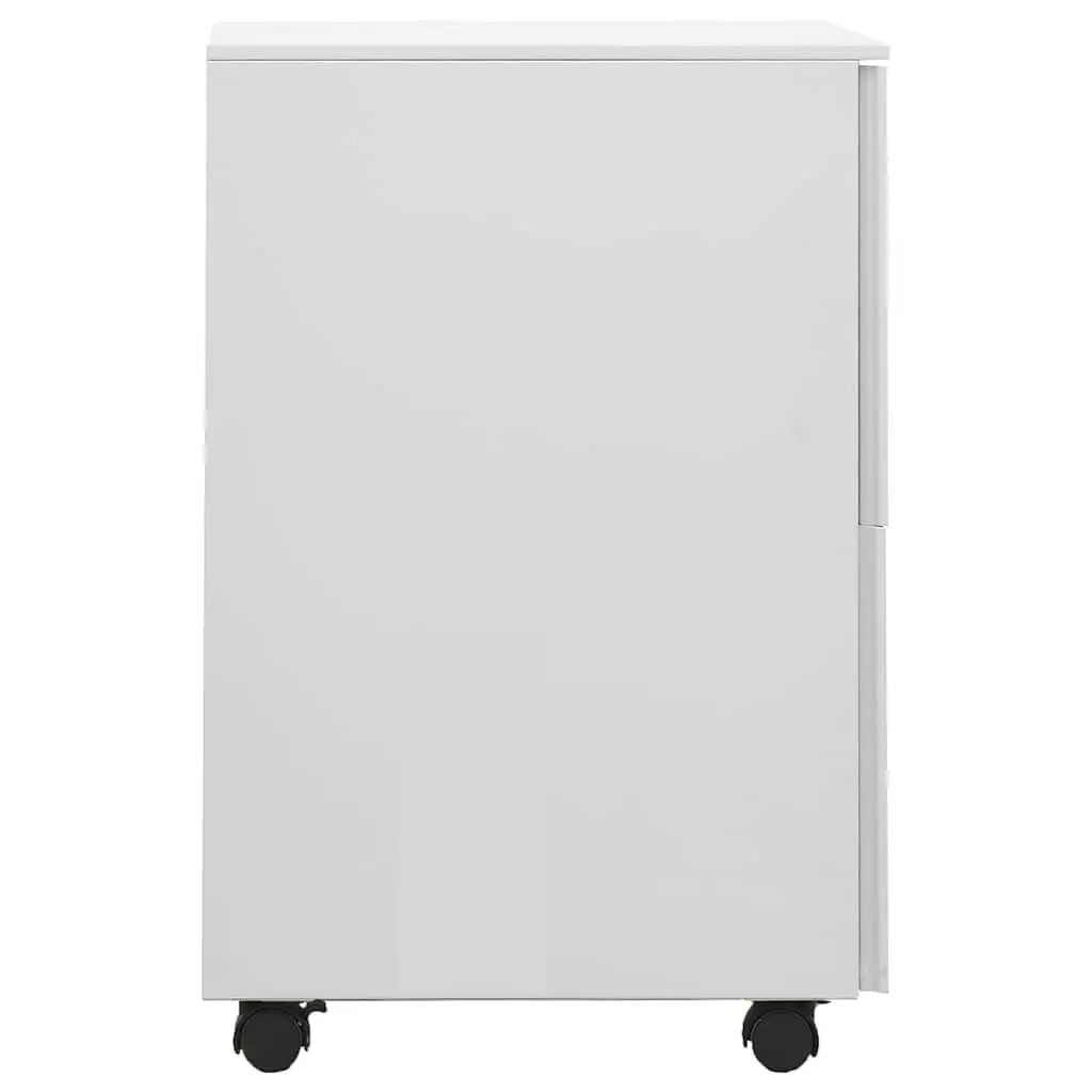 Mobile File Cabinet Office Storage 2 Drawer Grey Steel