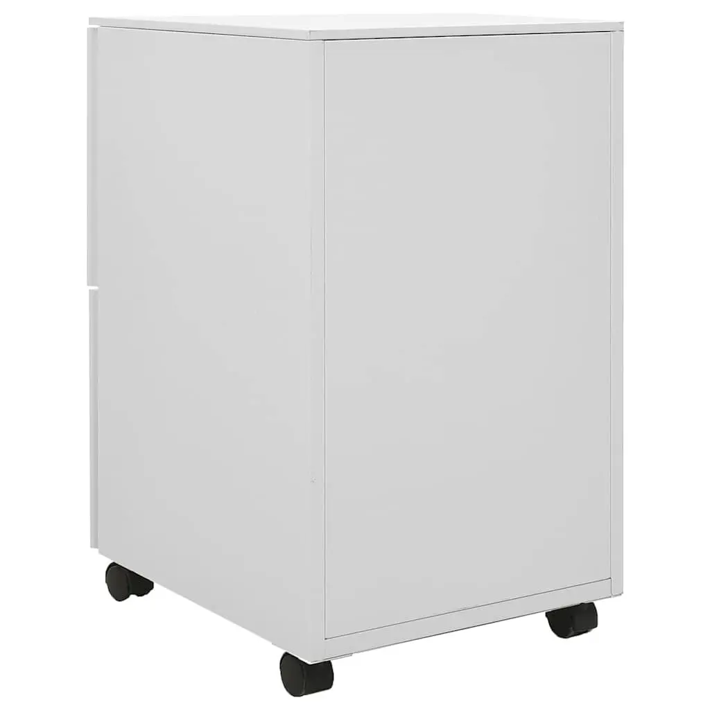 Mobile File Cabinet Office Storage 2 Drawer Grey Steel