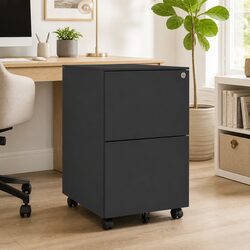 2 Drawer Anthracite Steel Mobile Filing Cabinet Dimensions