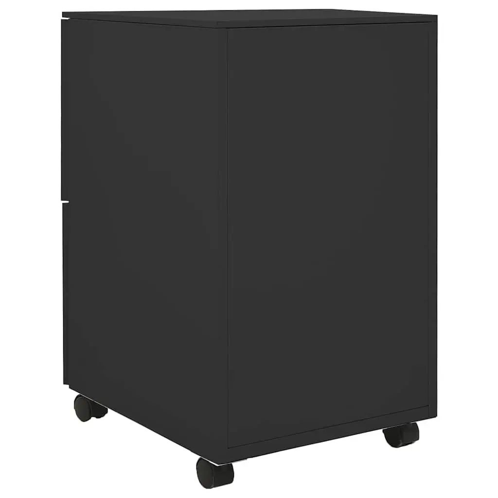 Mobile Filing Cabinet Office Storage 2 Drawer Anthracite Steel