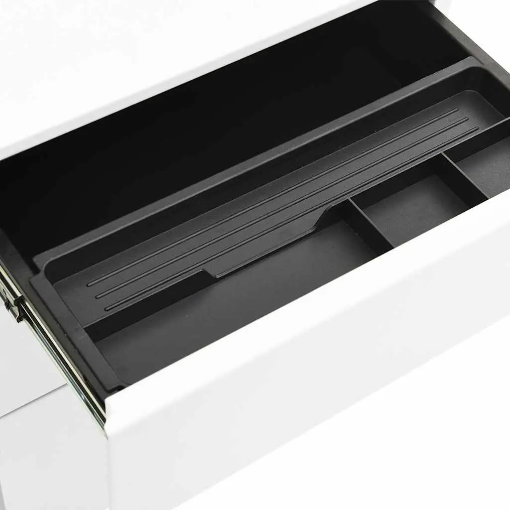 3 Drawer Mobile File Cabinet Steel White for Office Storage and Organization