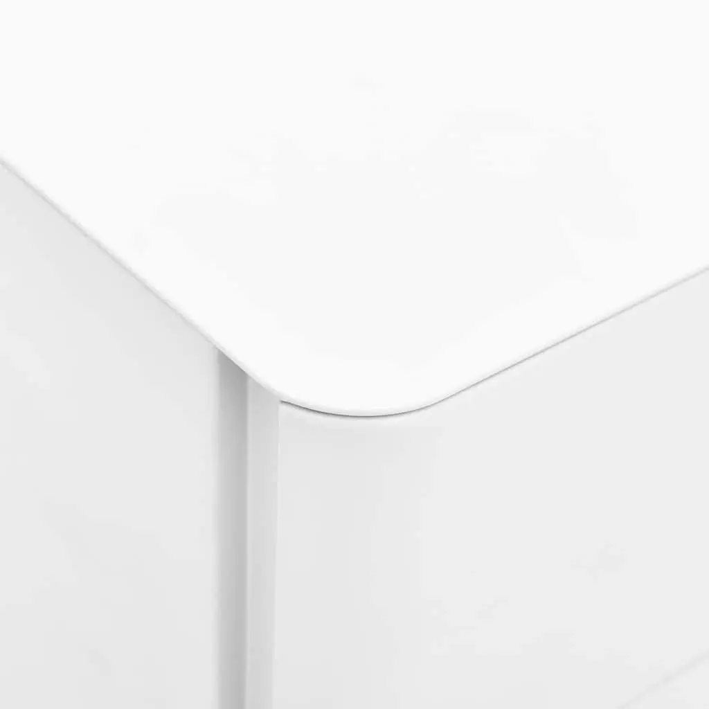 Mobile File Cabinet Office Storage White Steel 3 Drawer