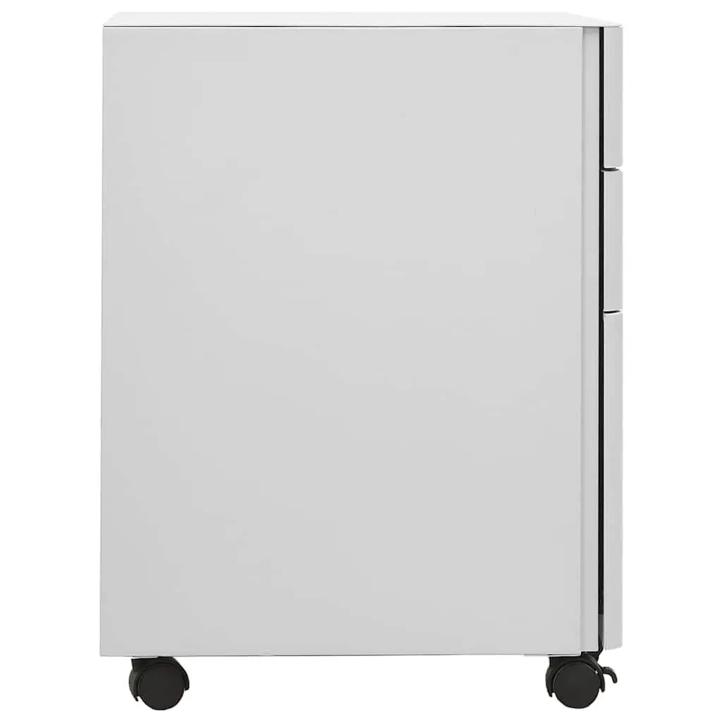 Mobile File Cabinet Office Filing Storage Steel 3 Drawer Grey 30x45x59cm