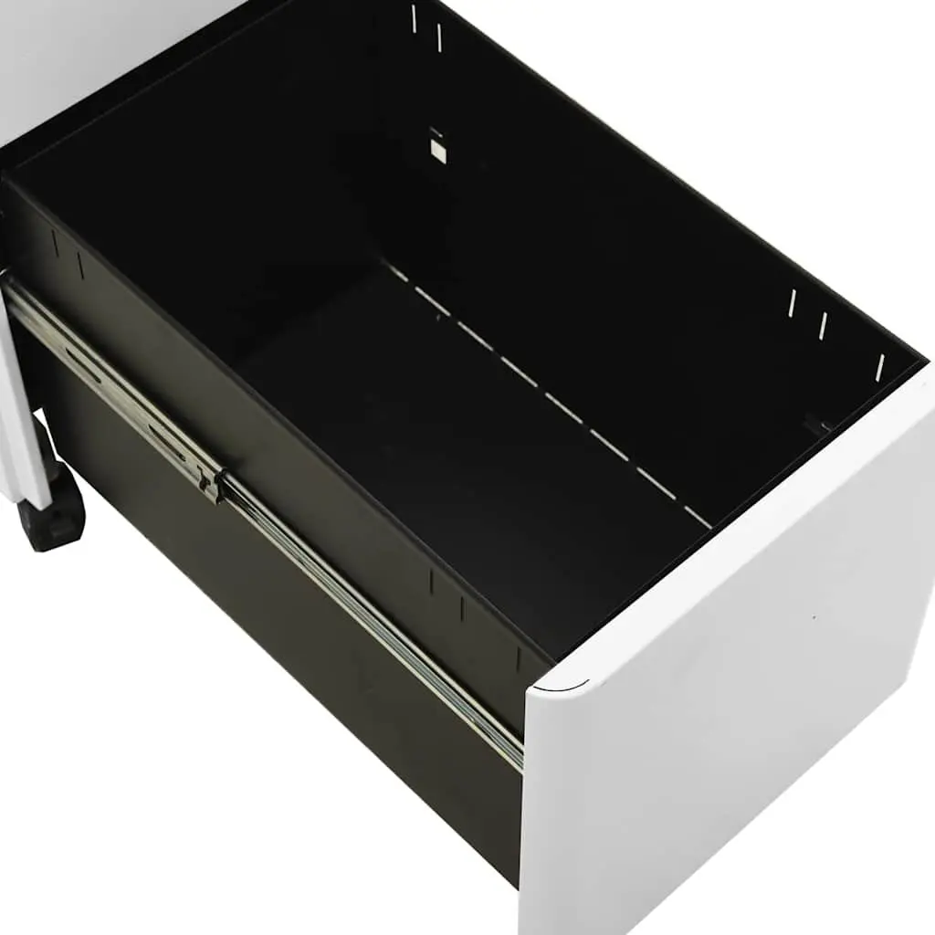 Mobile File Cabinet Office Filing Storage Steel 3 Drawer Grey 30x45x59cm