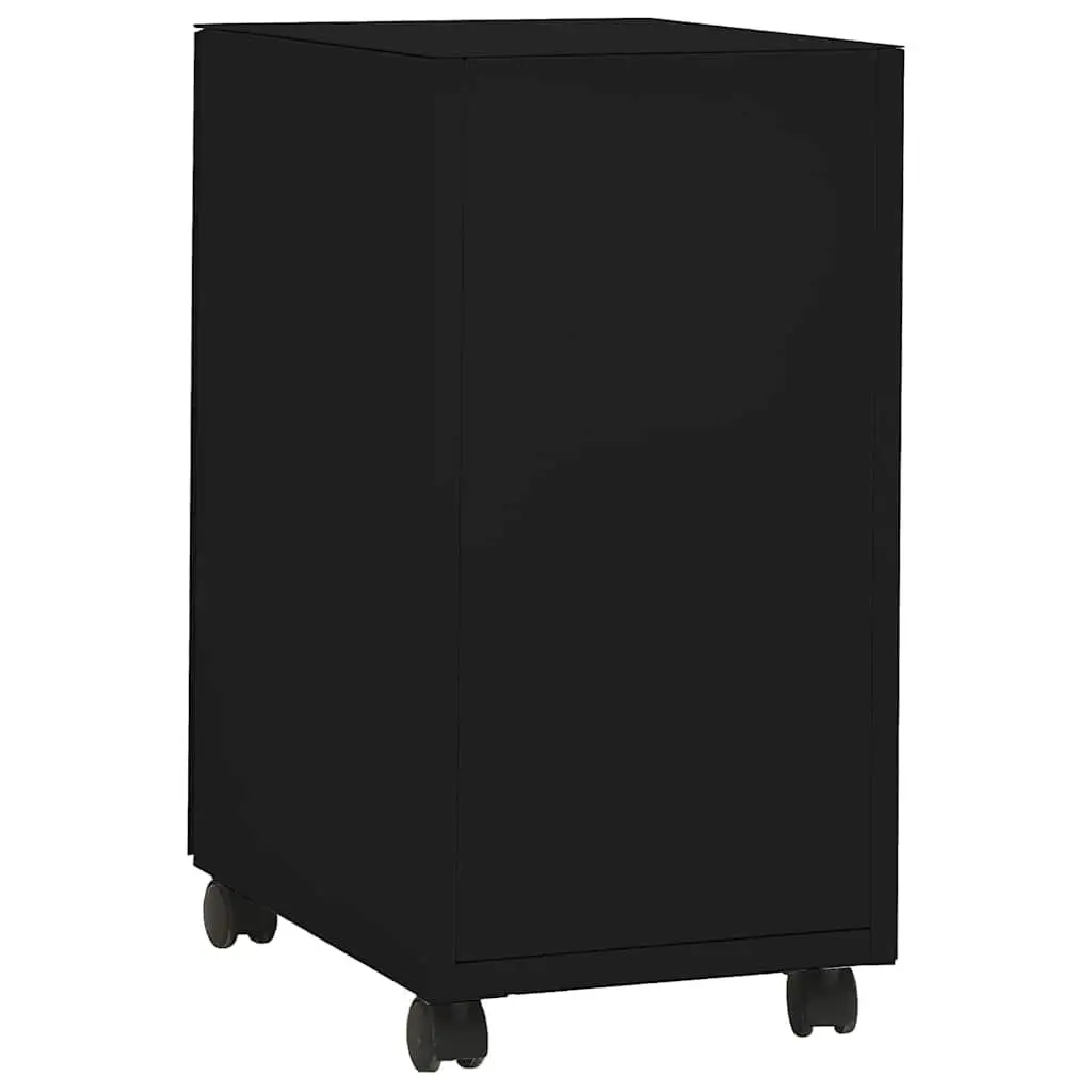 Mobile File Cabinet Black Steel 3 Drawer Office Filing Storage with Lock Wheels