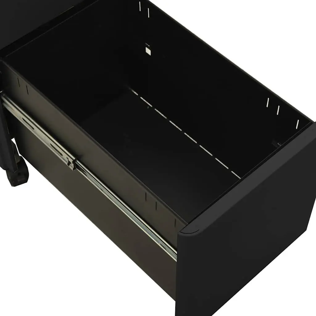 Mobile File Cabinet 3 Drawer Office Storage Steel Anthracite with Lock Pencil