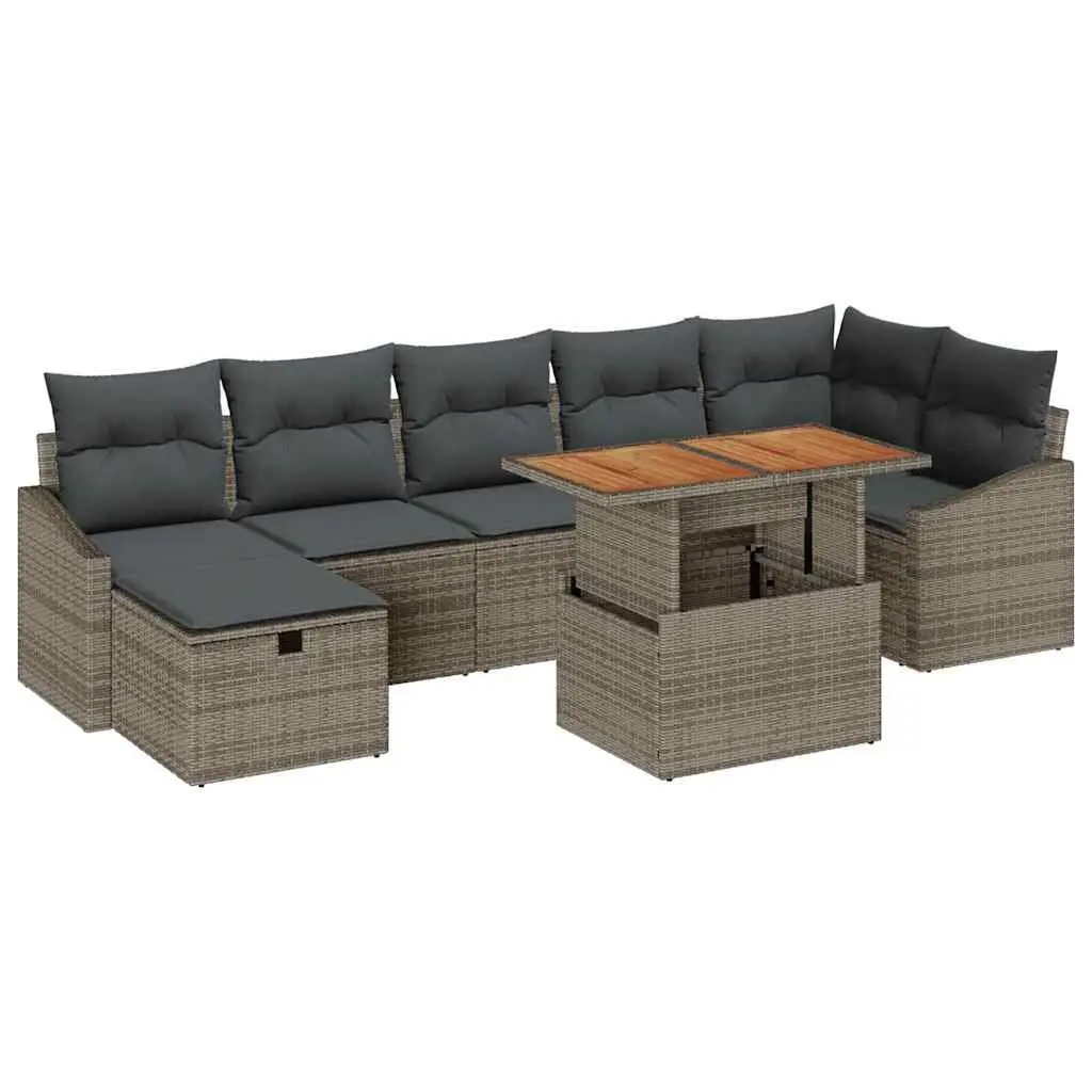 8-Piece Grey Garden Sofa Set