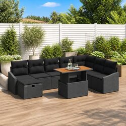 Specifications of a 9-Piece Modular Garden Sofa Set