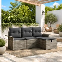 4-Piece Garden Sofa Set with Storage Features