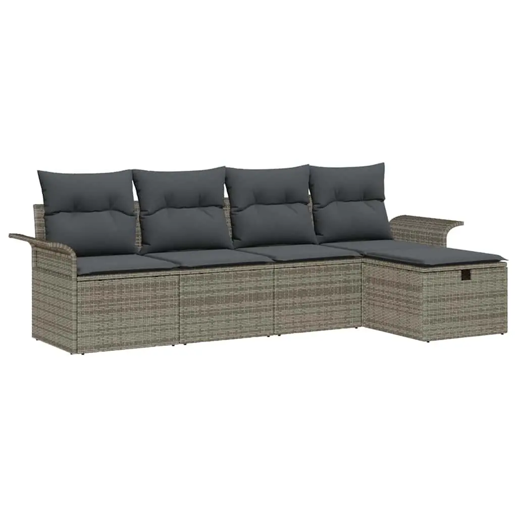 Garden Sofa Set 5 Piece Modular Outdoor Furniture Poly Rattan Patio Lounge