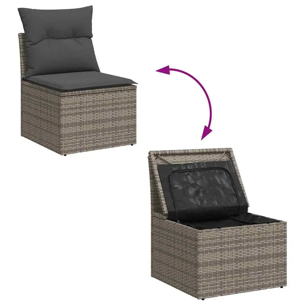 Modular Garden Sofa Set Outdoor Patio Furniture 6 Piece Poly Rattan Seating