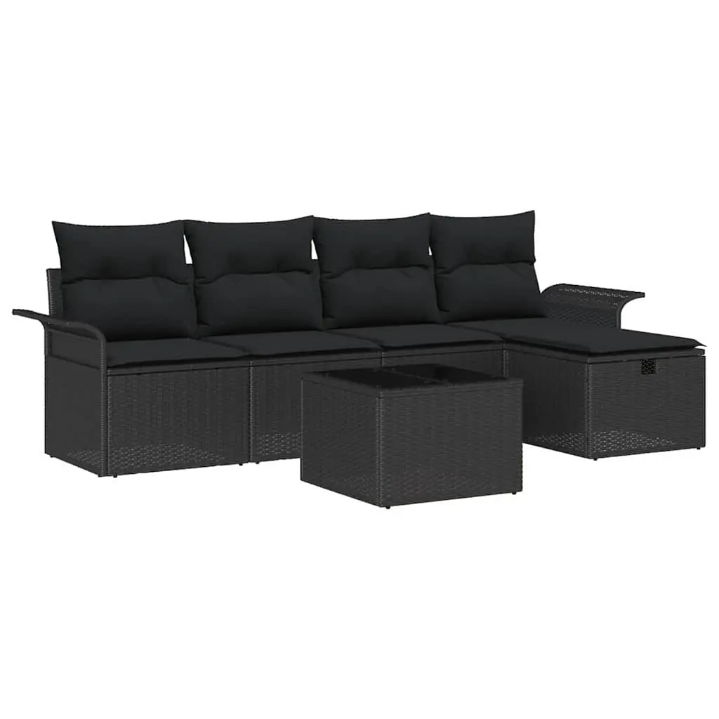 Garden Sofa Set 6 Piece Modular Outdoor Furniture Poly Rattan Patio Seating