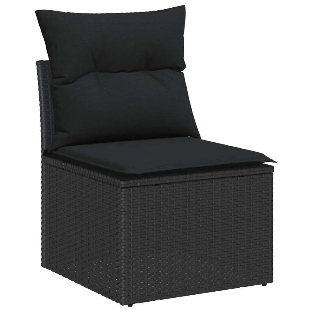 Garden Sofa Set 7 Pieces Outdoor Furniture Poly Rattan Lounge Sectional Light Grey