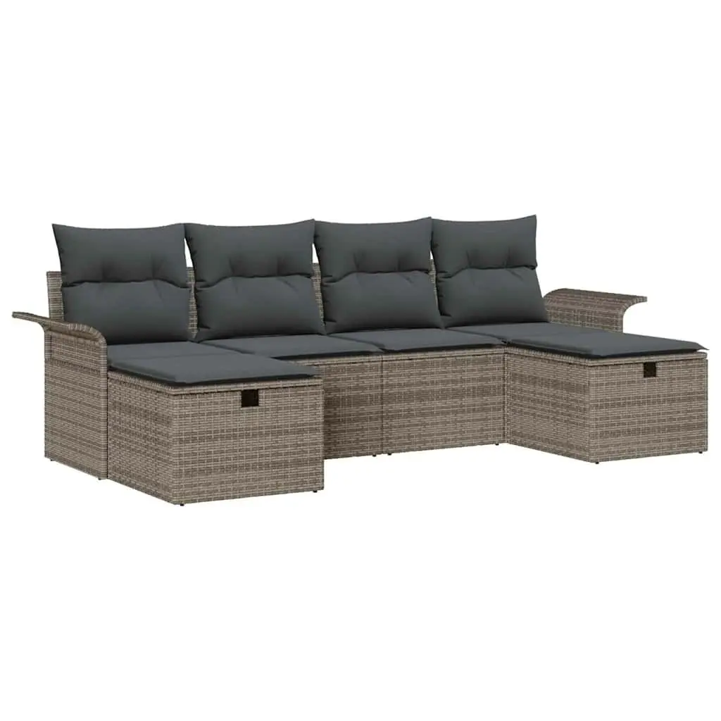 6-Piece Garden Sofa Set with Cushions