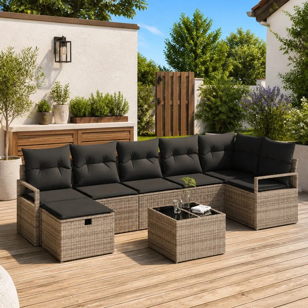 Outdoor Sofa Set Garden Grey Modular 4 Piece Patio Furniture