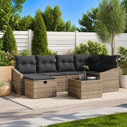 Modular 7-Piece Outdoor Sofa Set - Grey