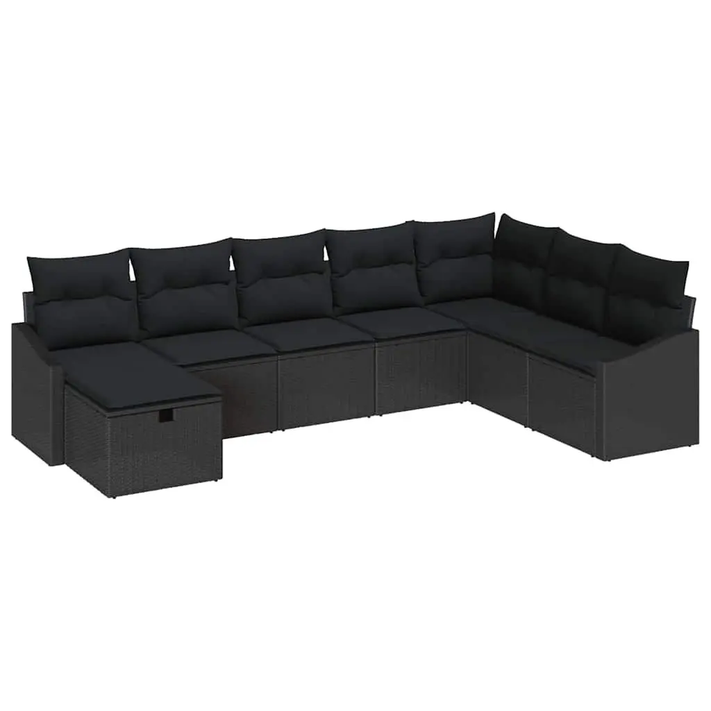 Outdoor Sofa Set Modular Garden Patio Furniture 8 Piece Black