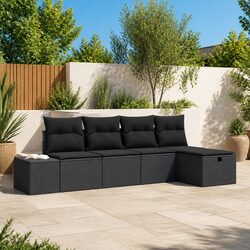 6-Piece Outdoor Sofa Set with Poly Rattan Construction